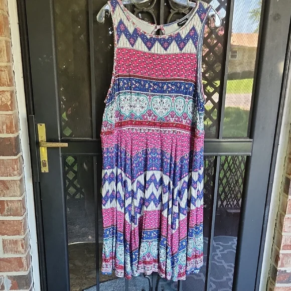 torrid boho dresses torrid | Dresses | Torrid Womens Pink Floral Bell Sleeve Smocked Boho Dress  Size L